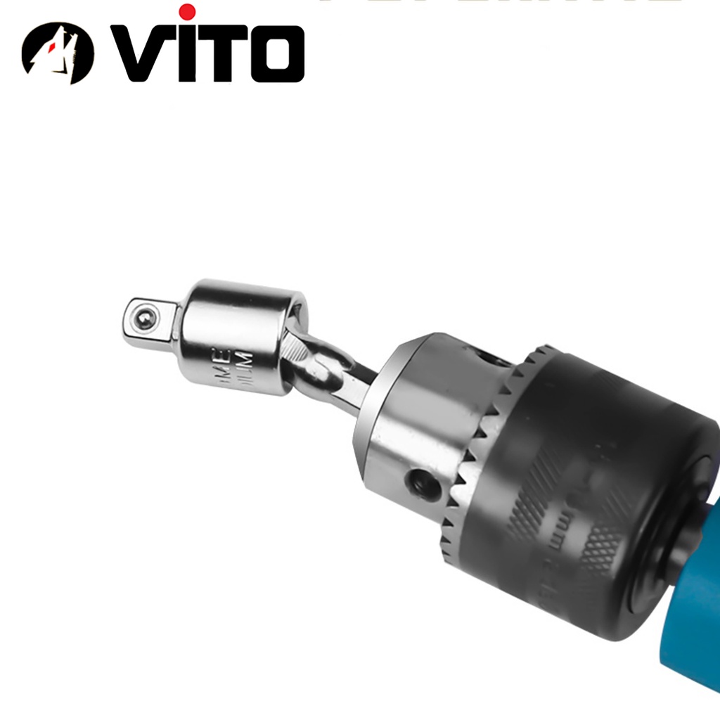 Combo 3 Đầu Chuyển Chân Lục Giác Bắn Vít Sang Khẩu Bulong Lắc Léo 1/4" 3/8" 1/2" VITO Gắn Cho Máy Khoan, Máy Bắn Vít