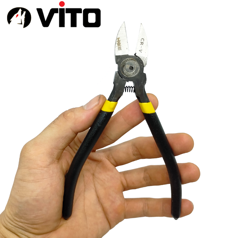 Kìm Cắt Cao Cấp Thép CR-V Cắt Sát Linh Kiện Điện Tử Cán Bọc Cao Su VITO Nhập Khẩu