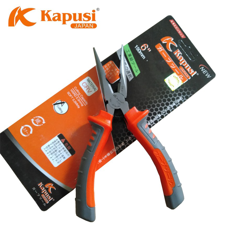 Kìm Nhọn Mỏ Dài, Kìm Bẹt Thép CR-V Cán Bọc Cao Su Hàng VITO Nhập Khẩu