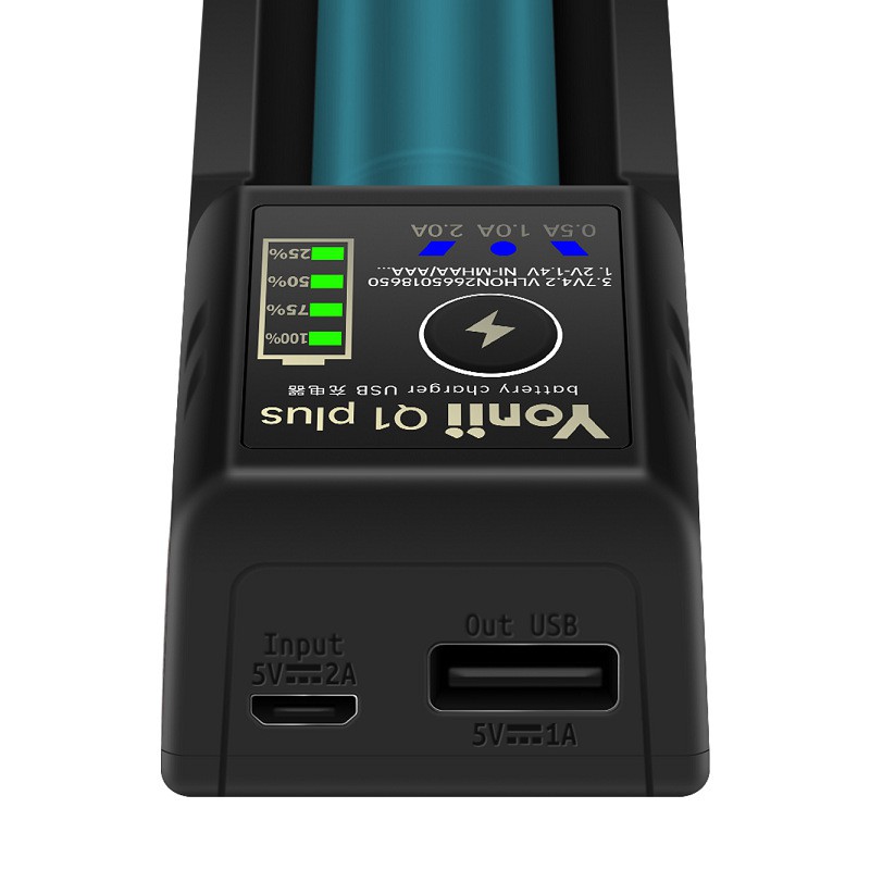 Sạc Pin Đa Năng Yonii Q1 Plus Sạc Nhanh 2A Pin Li-ion 3.7V/Ni-MH 1.2V Có Cổng USB