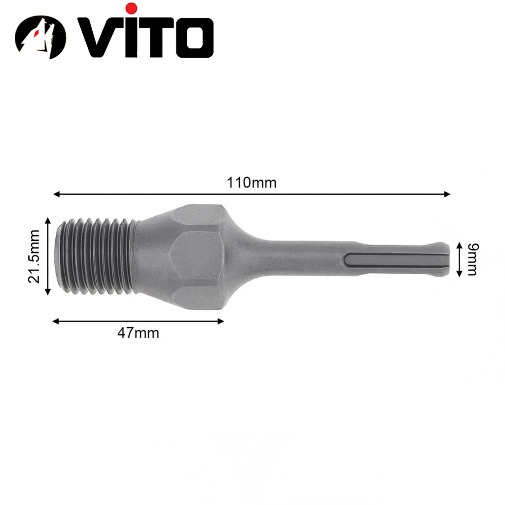 Đầu Chuyển Đổi Khoan Bê Tông SDS Plus Sang Chân Rút Lõi Bê Tông M22 VITO Đúc Nguyên Khối