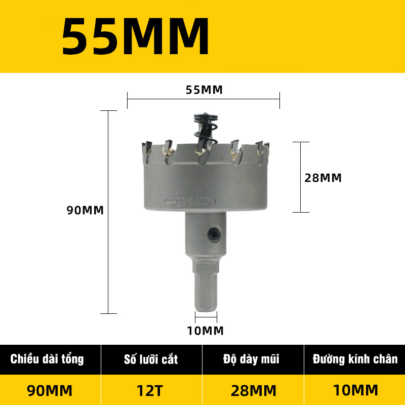 Mũi Khoét Inox, Sắt,Thép VITO Chất Liệu Hợp Kim TCT Đúc Nguyên Khối Chuyên Dụng