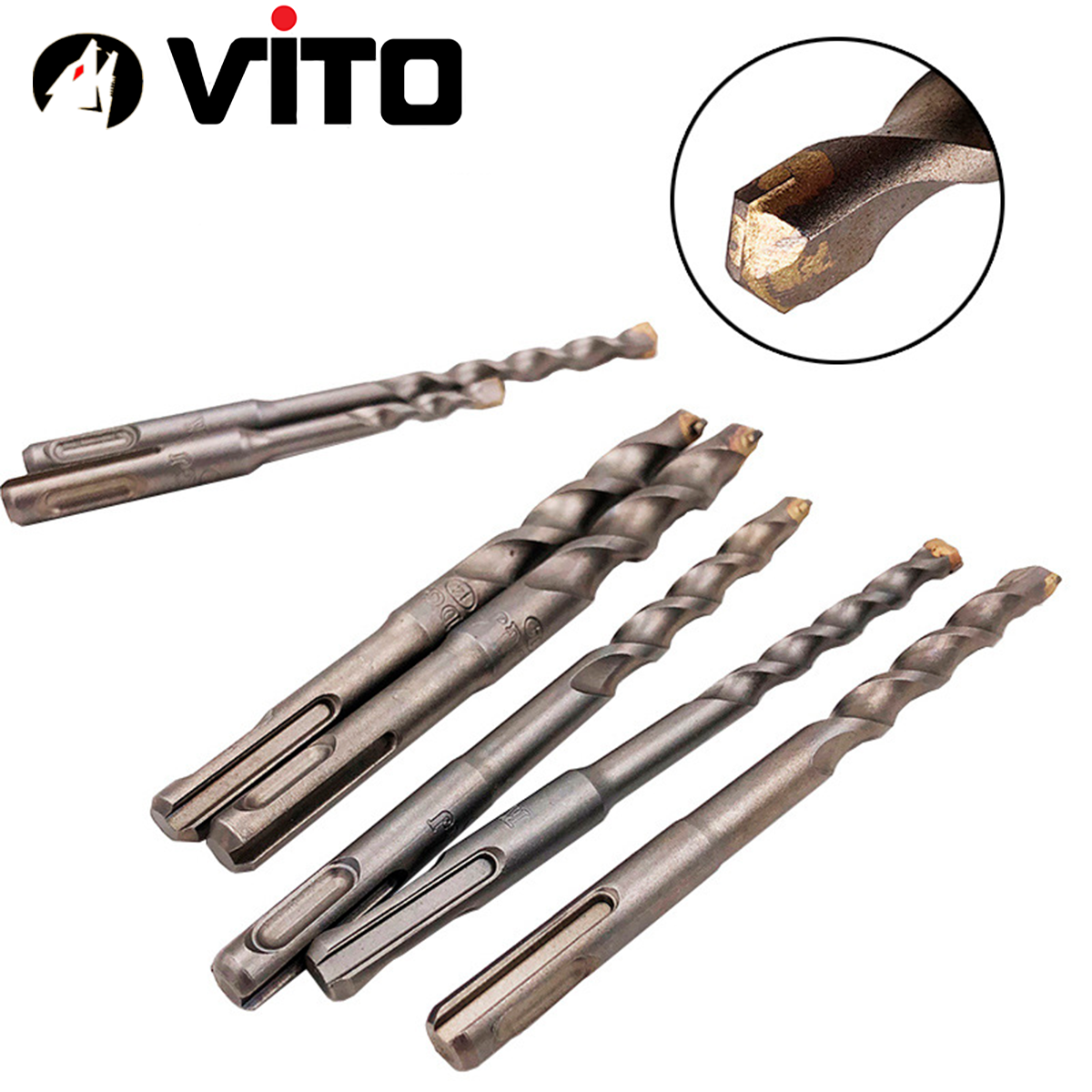 Mũi Khoan Bê Tông VITO Chân Gài SDS Plus Chắc Chắn Thép HSS