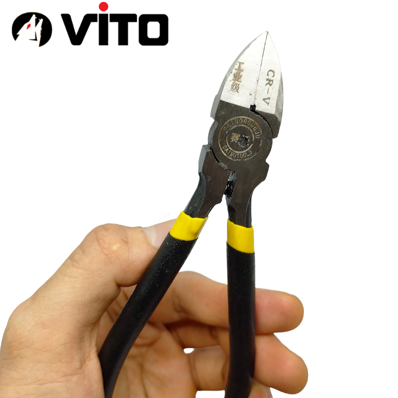 Kìm Cắt Cao Cấp Thép CR-V Cắt Sát Linh Kiện Điện Tử Cán Bọc Cao Su VITO Nhập Khẩu