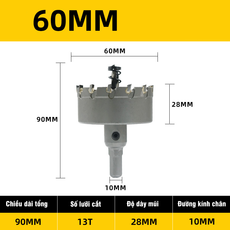 Mũi Khoét Inox, Sắt,Thép VITO Chất Liệu Hợp Kim TCT Đúc Nguyên Khối Chuyên Dụng