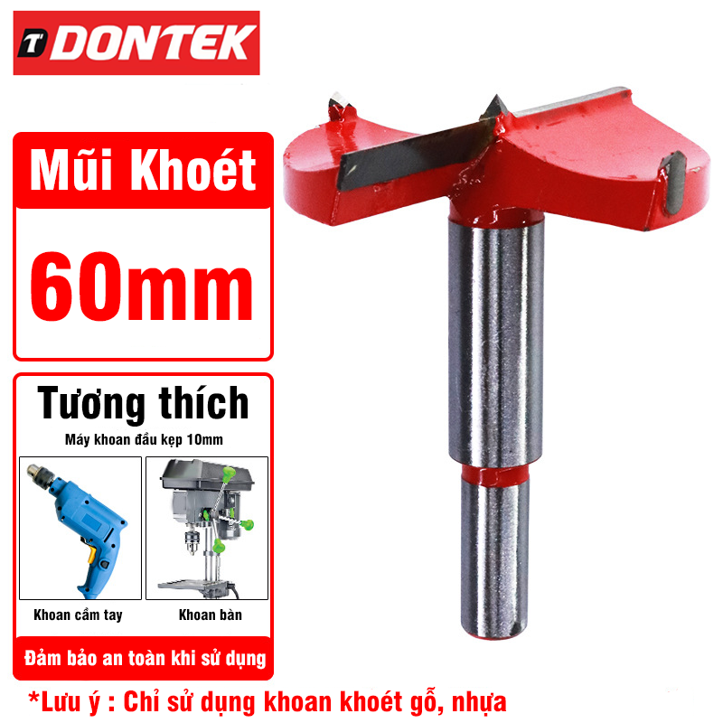 Mũi Khoan Khoét Lỗ Gỗ, Nhựa VITO Chuôi Tròn Kích Thước 16-60mm