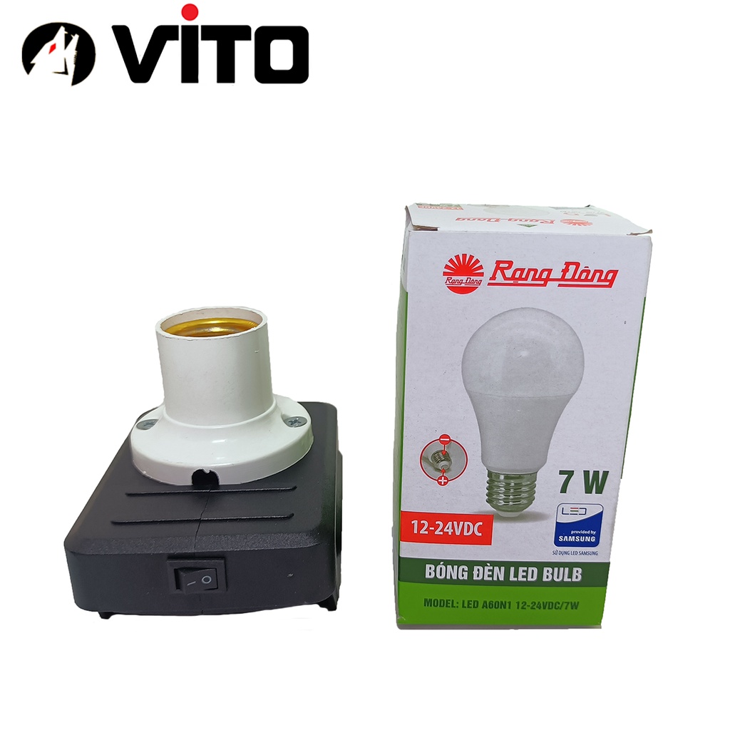 [KHÔNG KÈM PIN] Đế Đèn Đui E27 VITO Sử Dụng Pin Chân MAKITA 21V Gắn Bóng LED 12-24V Đế Đúc ABS