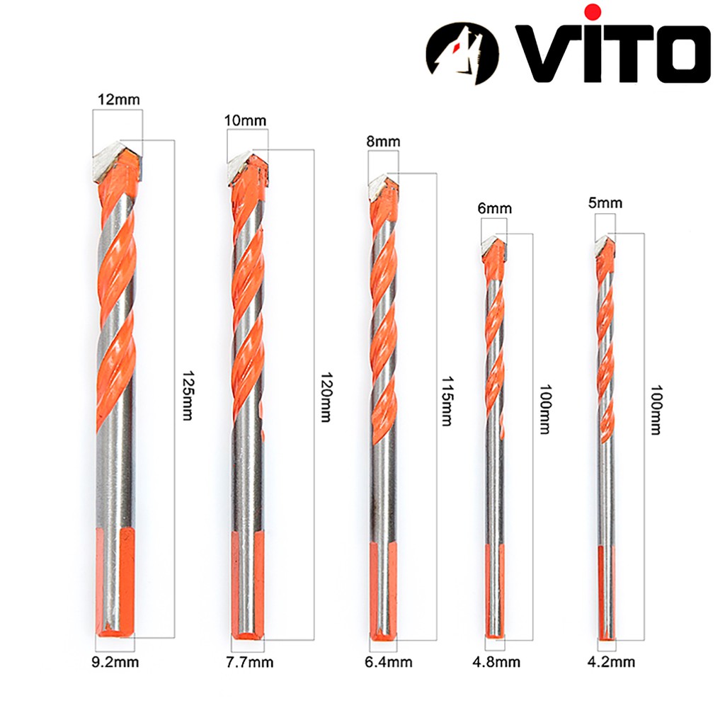 Mũi Khoan Đa Năng 2 Cạnh Chân Tam Giác VITO Khoan Tường, Kính, Đá, Gạch Men