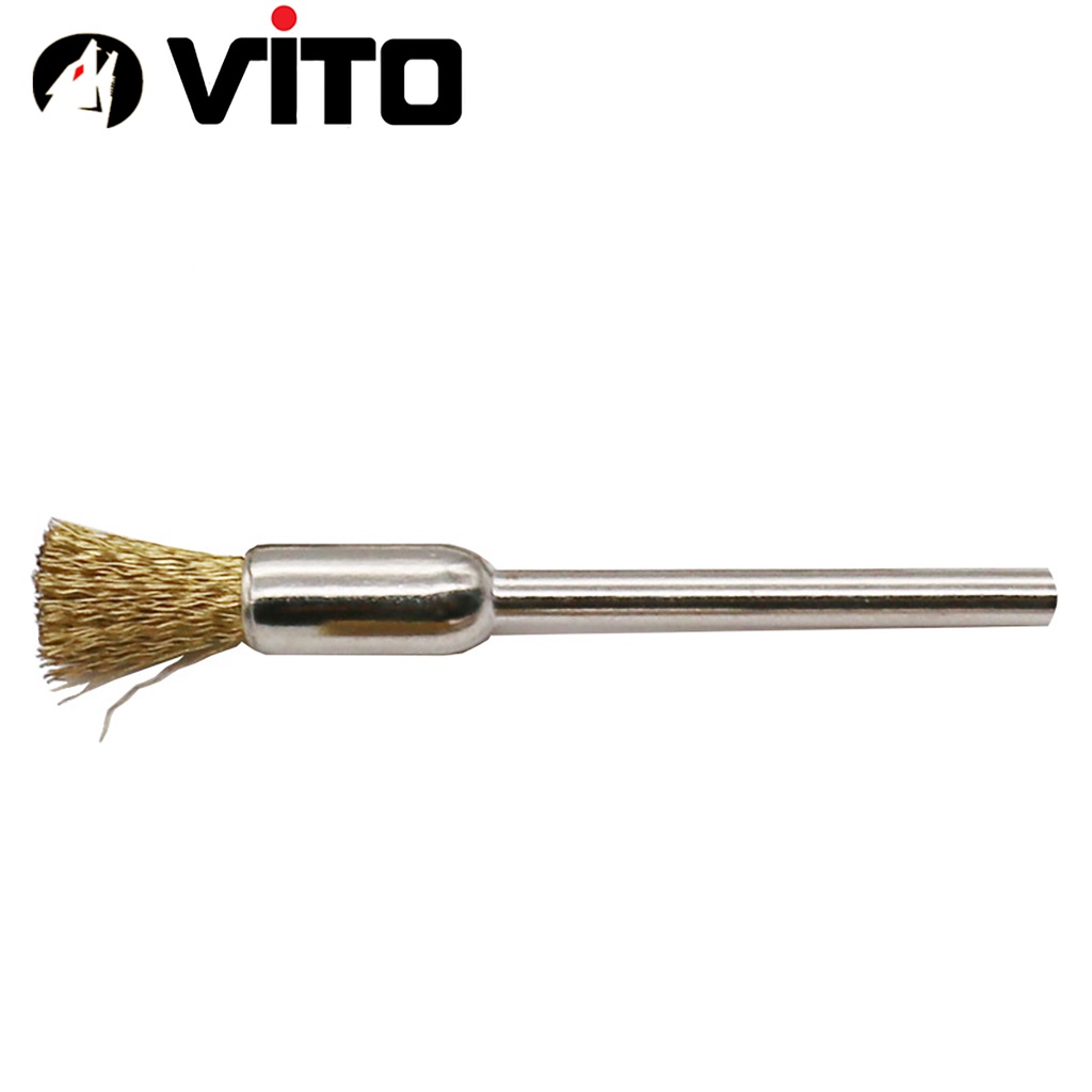 Chổi Đánh Gỉ Sét Mini Cán 3mm Sợi Đồng VITO Gắn Cho Máy Khoan, Máy Mài