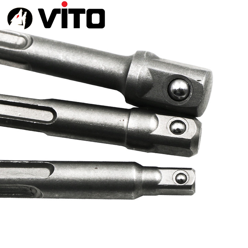 Set 3 Đầu Chuyển Chân SDS Plus Máy Khoan Bê Tông Sang Đầu Bulong 1/4" 3/8" 1/2" VITO