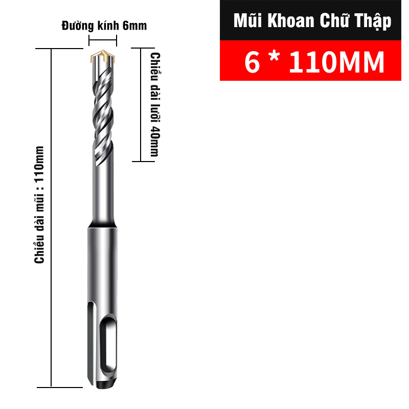 Mũi Khoan Bê Tông Xuyên Thép Đầu Chữ Thập Chân Gài SDS Plus VITO Chuyên Dụng