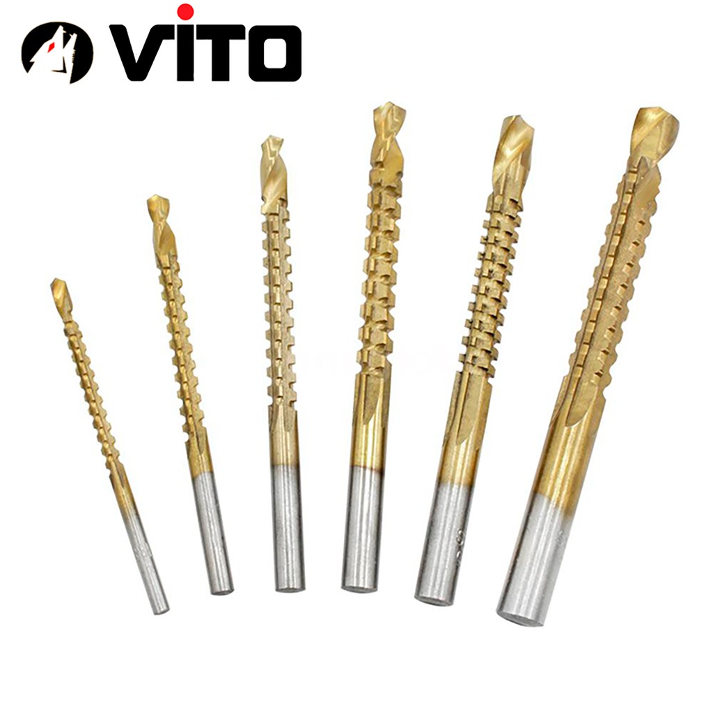 Bộ 6 Mũi Khoan Cưa VITO Phủ Titanium Kích Thước 3-8mm