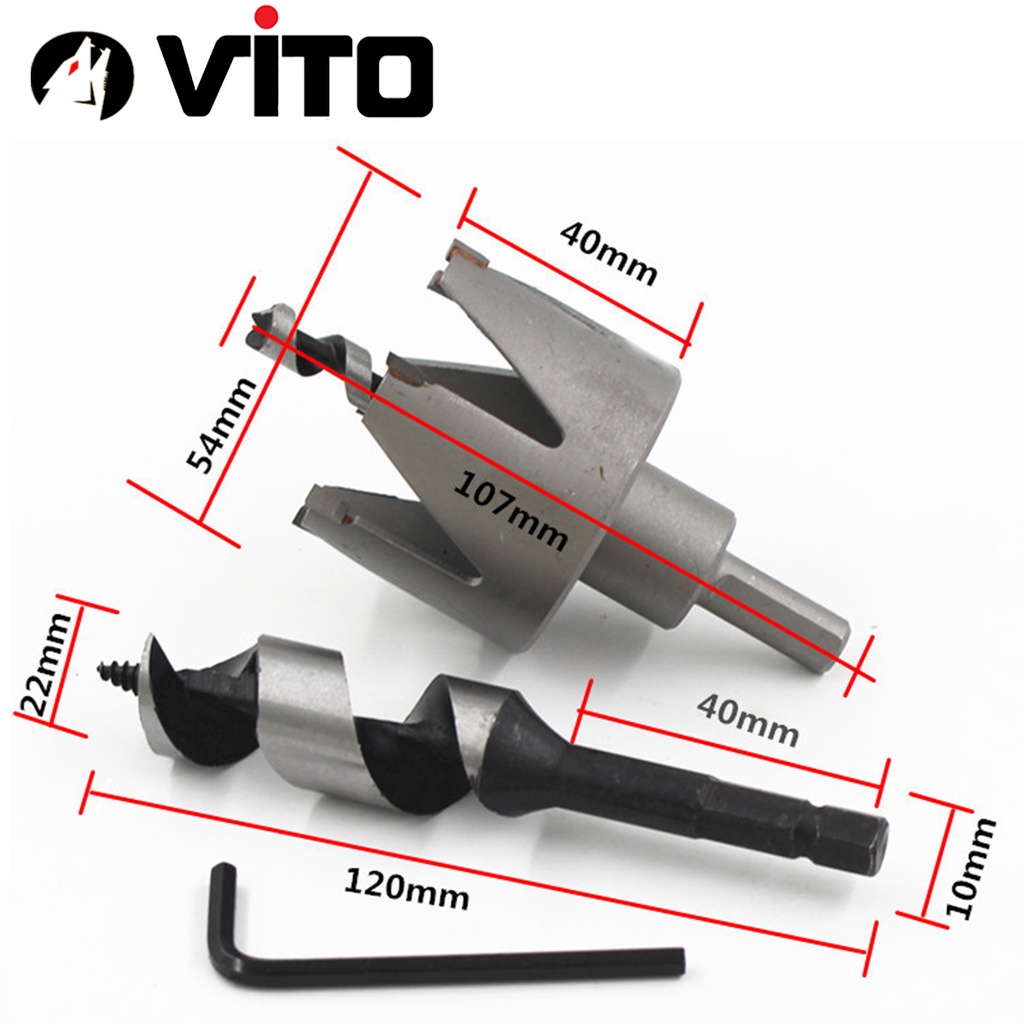 Bộ Khoét Lỗ Ổ Khóa, Tay Nắm Cửa Lỗ 22/54mm Thép Carbon VITO