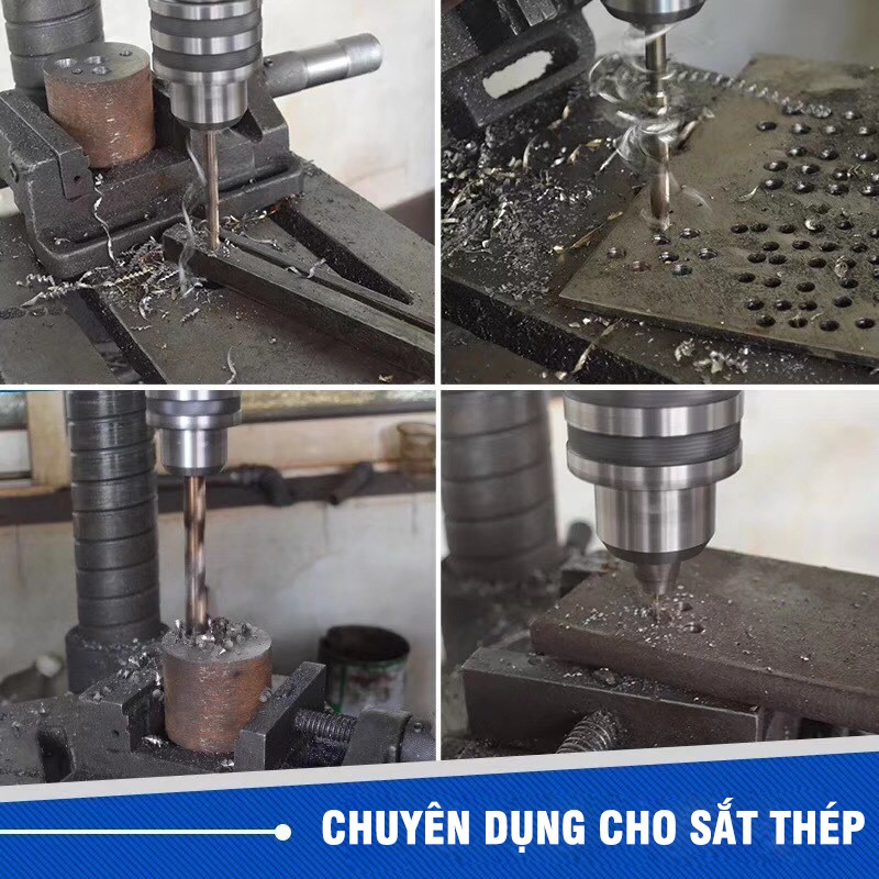 Hộp 13 Mũi Khoan Sắt, Thép, Inox Chất Liệu HSS CO Phủ Cobalt 5% Chân Tròn VITO