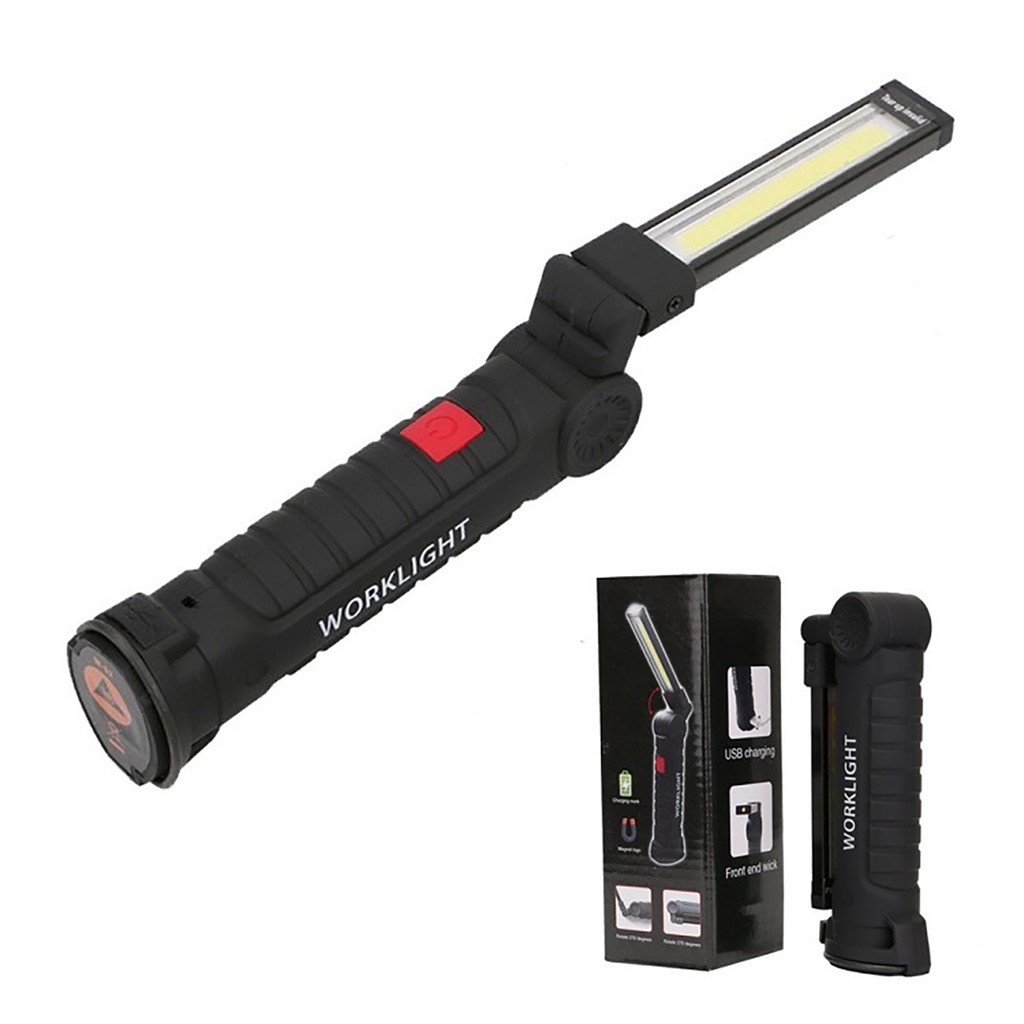Đèn Pin WorkLight LED COB + XPE Sạc Pin Đa Năng, Đế Nam Châm