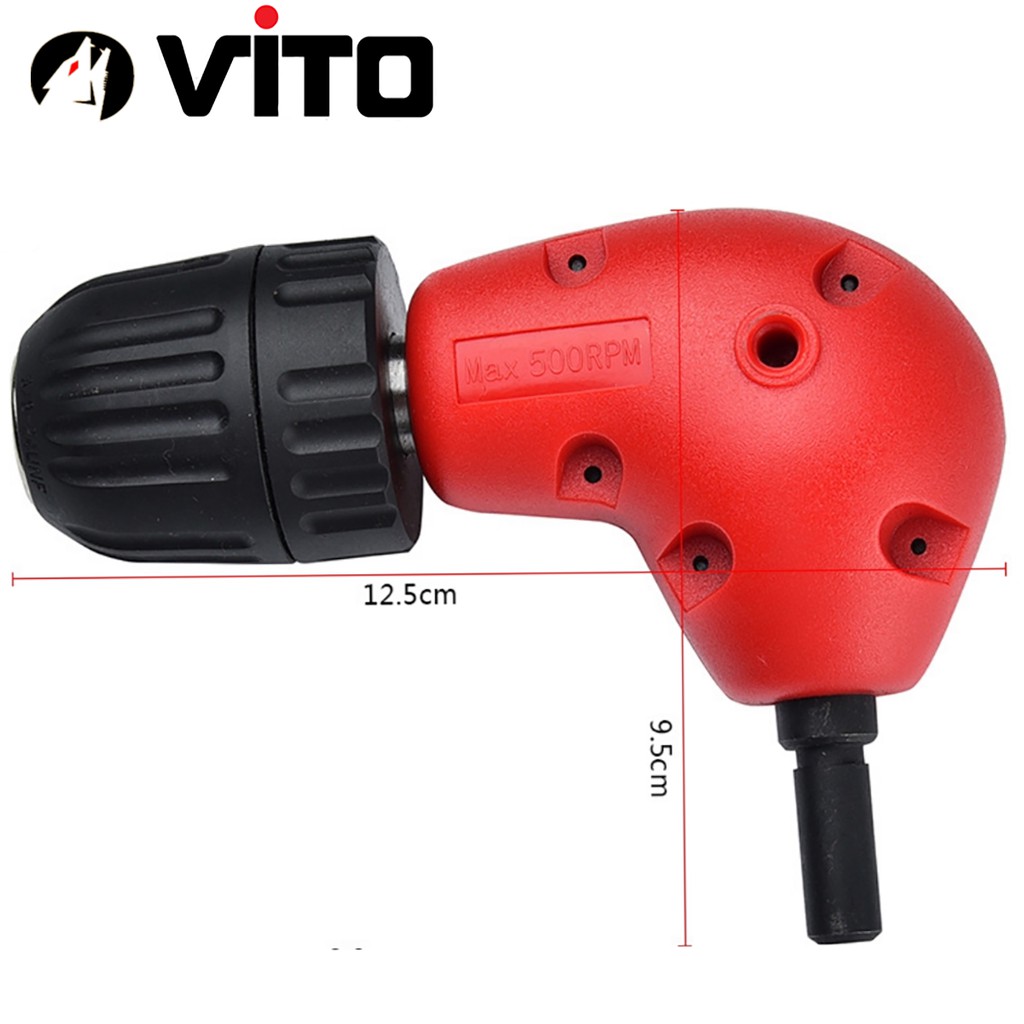 Bộ Chuyển Hướng Khoan, Bắt Vít Góc 90 Độ Đầu Măng Ranh Có Tay Cầm VITO