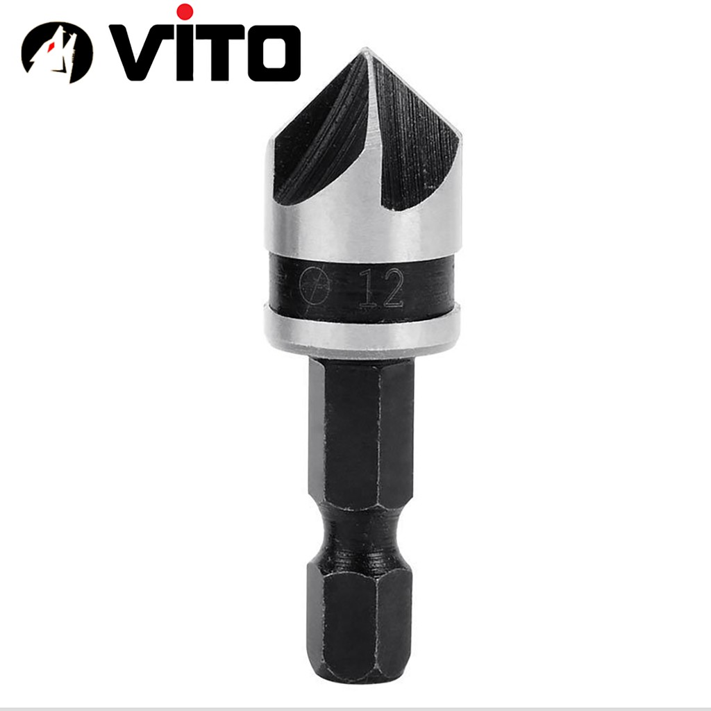 Bộ 3 Mũi Doa Âm Miệng Lỗ Bắt Âm Vít 12-16-19mm VITO 5 Lưỡi Phay Chuôi Lục Giác