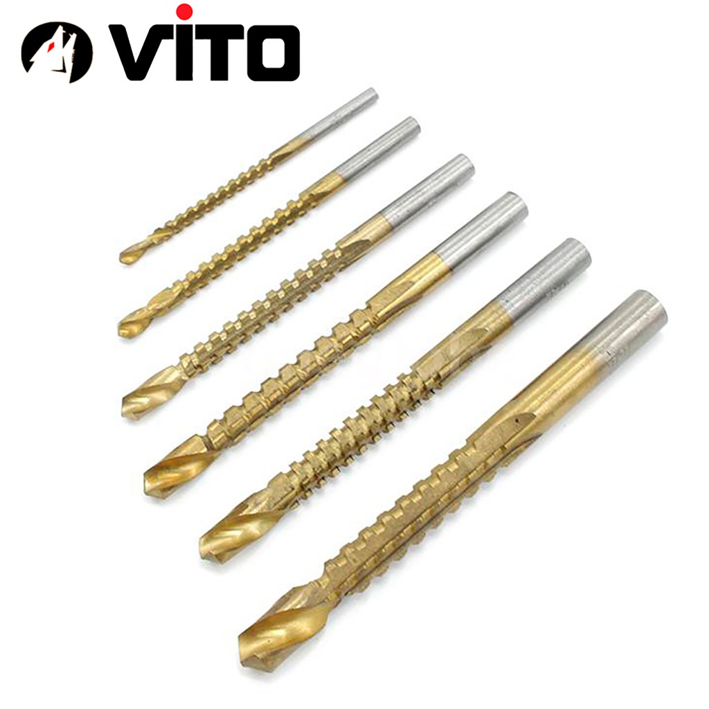 Bộ 6 Mũi Khoan Cưa VITO Phủ Titanium Kích Thước 3-8mm