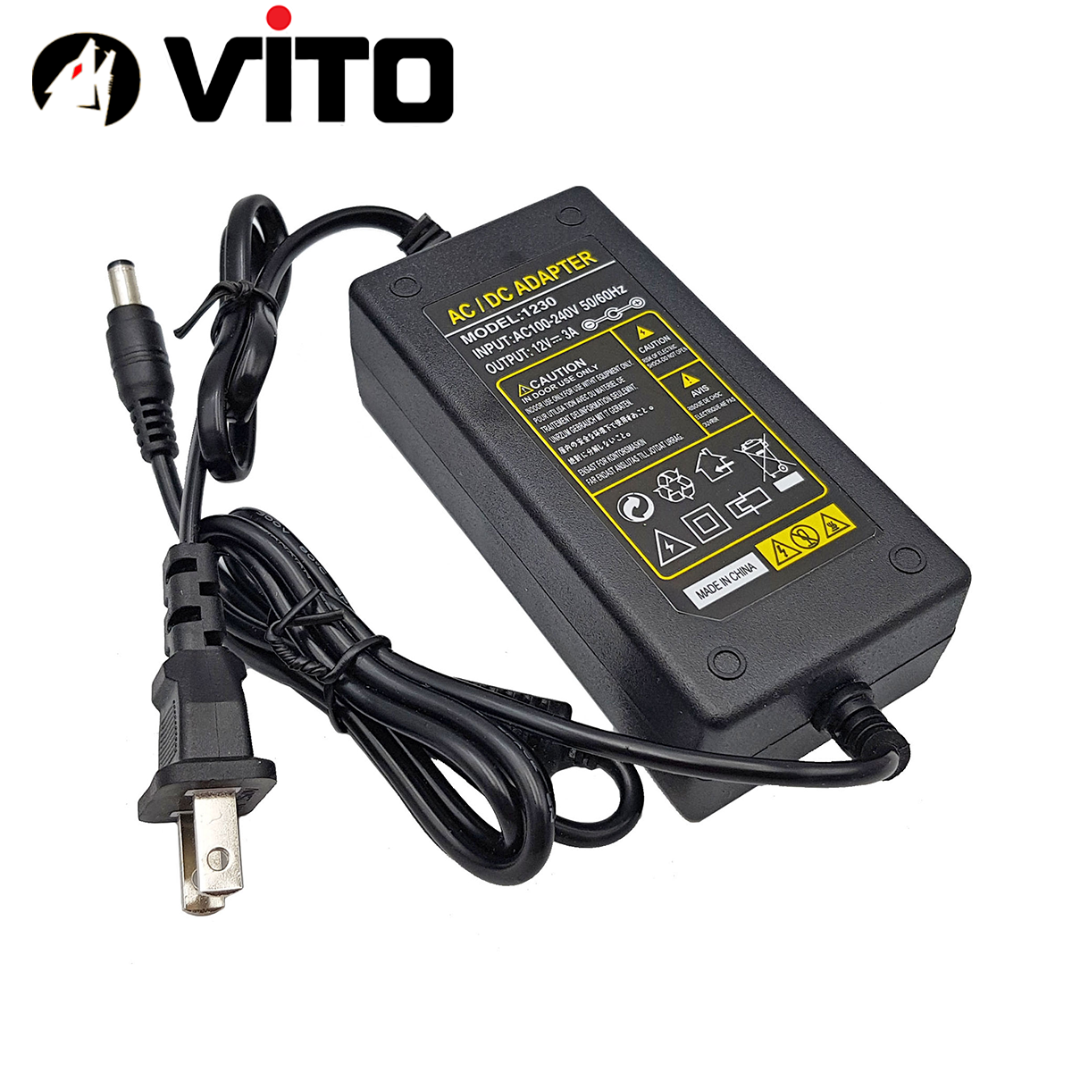 Nguồn 12V 2A 3A Có Đèn LED VITO Chân Cắm DC 5.5mm x 2.5mm