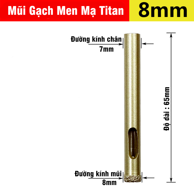 Mũi Khoan Khoét Lỗ Sứ, Gạch Men, Đá Hoa Cương, Gạch Nung, Kính Phủ Titanium Cao Cấp Kích Thước 6-60mm VITO
