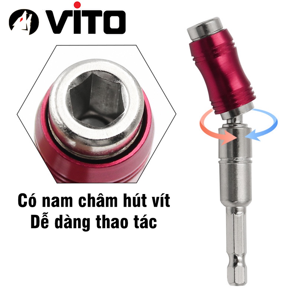 Đầu Lục Giác Chuyển Hướng Bắn Vít Góc 20 Độ Có Nam Châm Giữ VITO