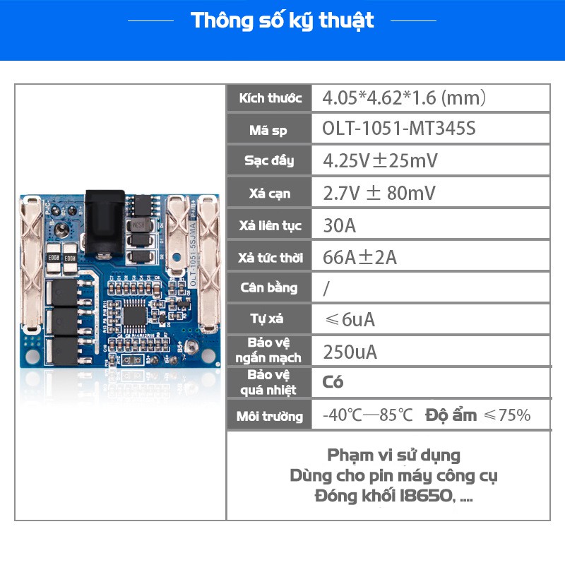 Mạch Bảo Vệ Sạc Xả Pin MAKITA 5S Dòng Xả Cao 18V 21V VITO