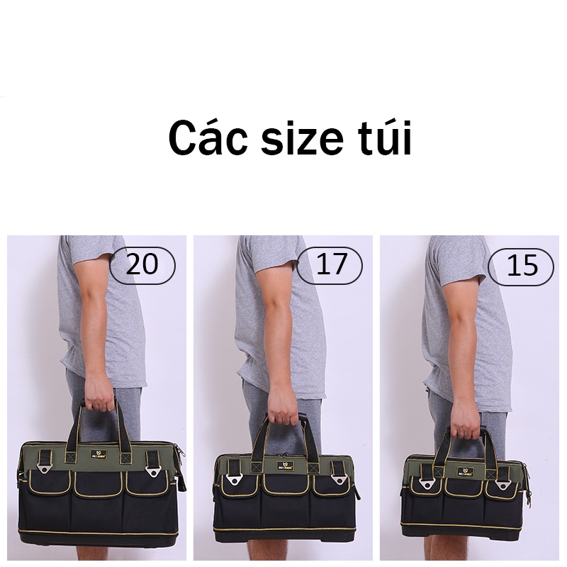 Túi Đựng Đồ Nghề Đế Nhựa Chịu Lực Chống Thấm Siêu Bền Giỏ Xách Dụng Cụ Đáy Cứng
