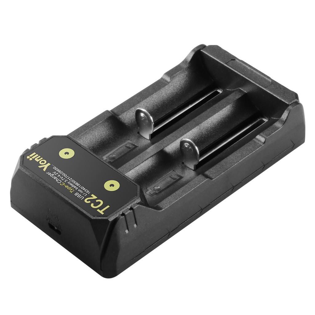 Sạc Đôi 2 Khe Yonii TC2 Sạc Pin Li-ion 3.7V 18650/21700/26650 Đầu Vào USB Type C