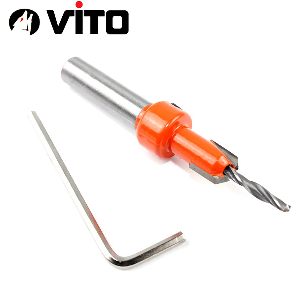 Mũi Khoan Doa Âm Vít Gỗ Vuông Góc 2 Tầng VITO Thép HSS 4341