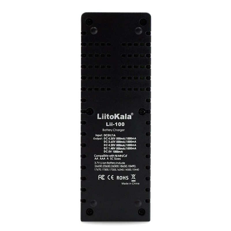 Bộ Sạc Pin Đa Năng LiitoKala Lii-100 Lii-100B Đầu USB Sạc Pin 1.2V/3.7V/3V/3.85V NiMH/Liion/LiFePo4