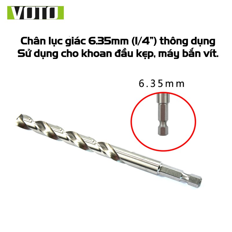 Mũi Khoan Xoắn Thép HSS Co 5% Cobalt Khoan Sắt Thép Chân Lục Giác