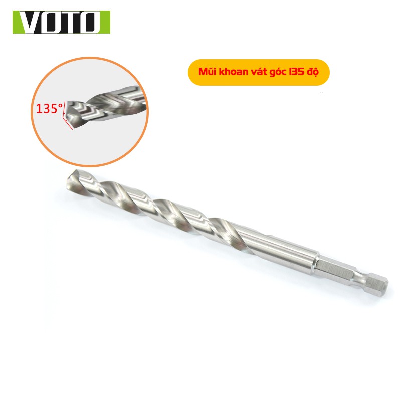 Hộp 10 Mũi Khoan Xoắn Thép HSS Co 5% Cobalt VITO Khoan Sắt Thép Chân Lục Giác