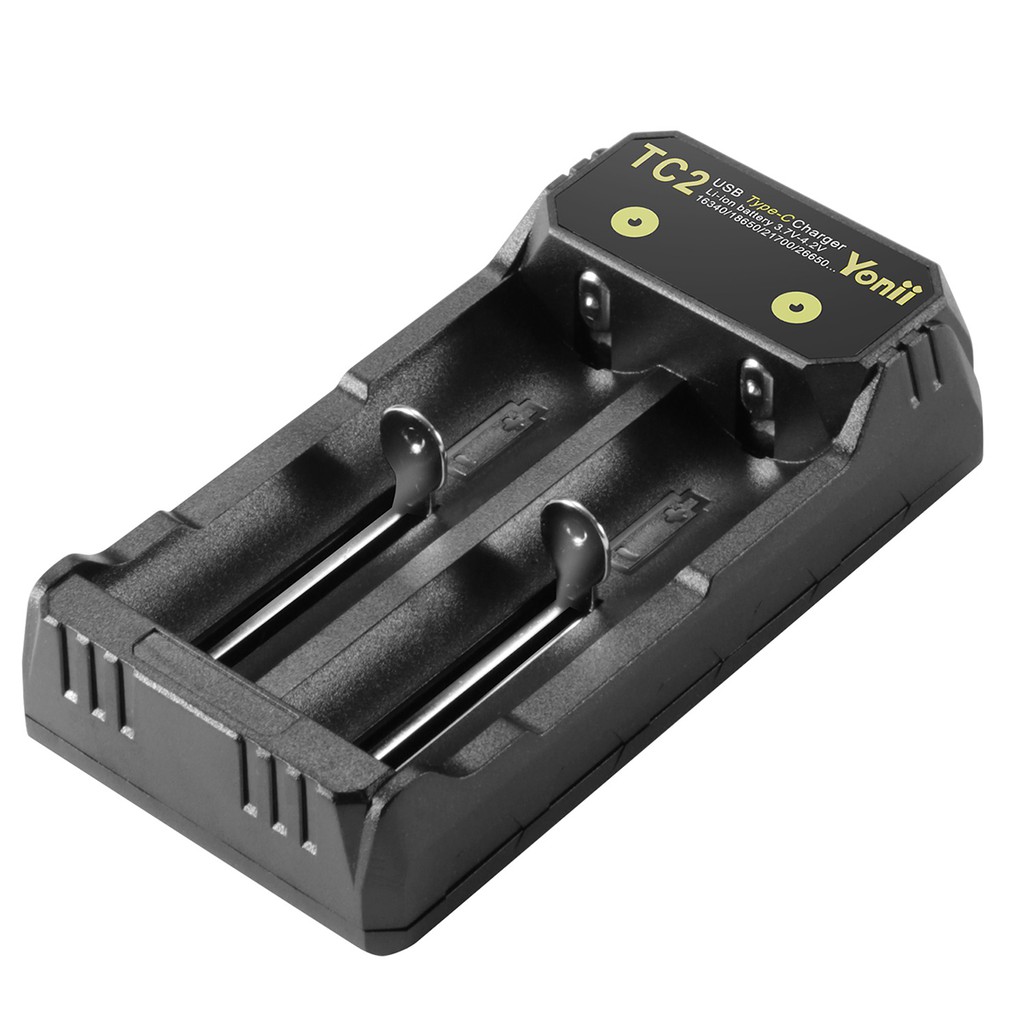 Sạc Đôi 2 Khe Yonii TC2 Sạc Pin Li-ion 3.7V 18650/21700/26650 Đầu Vào USB Type C