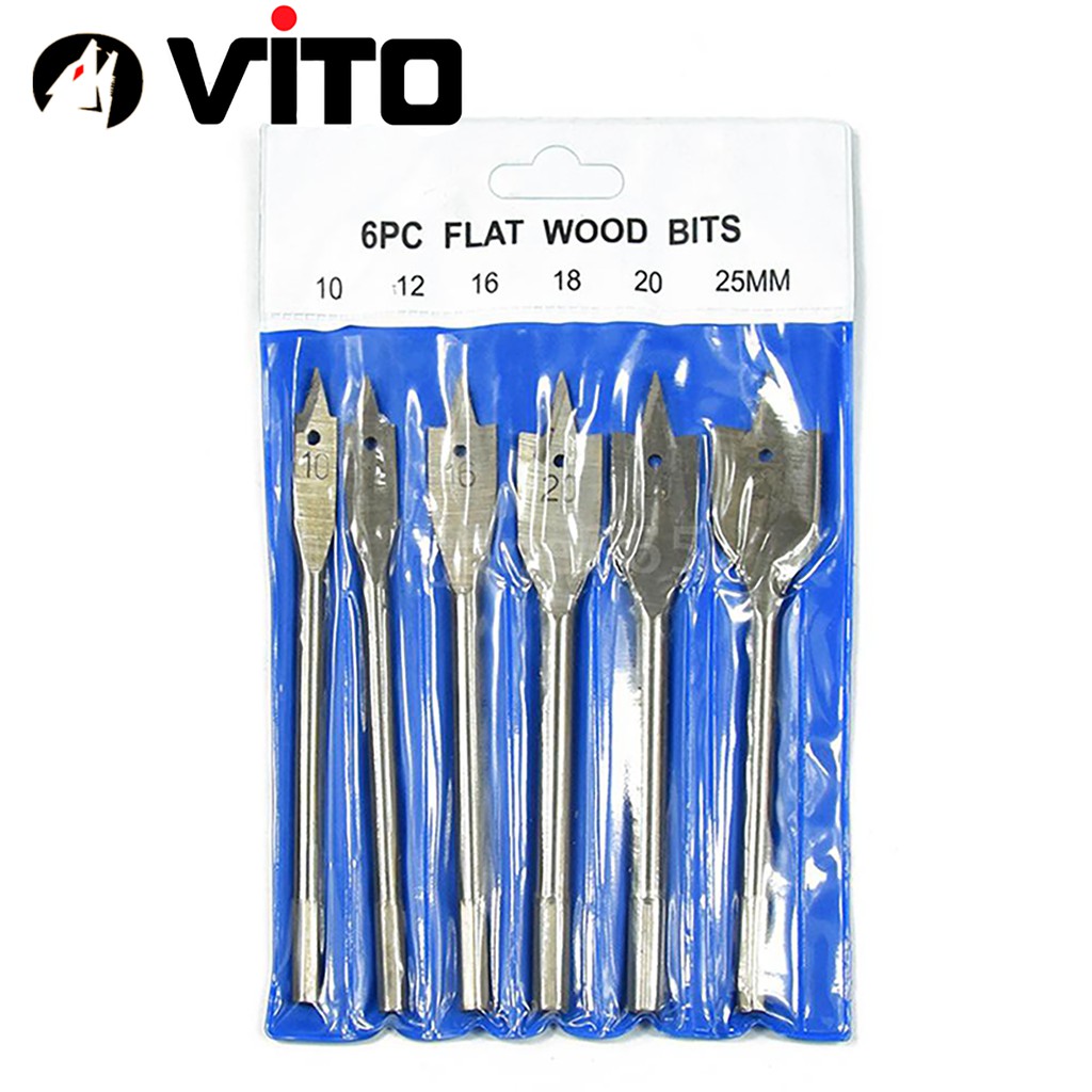 Bộ 6 Mũi Khoan Khoét Lỗ Gỗ VITO Hình Đuôi Cá Chuyên Dụng