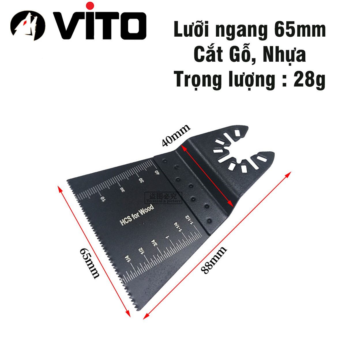 Lưỡi Cắt Chất Liệu HCS Sử Dụng Cho Máy Cắt Rung, Máy Chà Nhám VITO Cắt Gỗ Nhựa, Kim Loại Mềm
