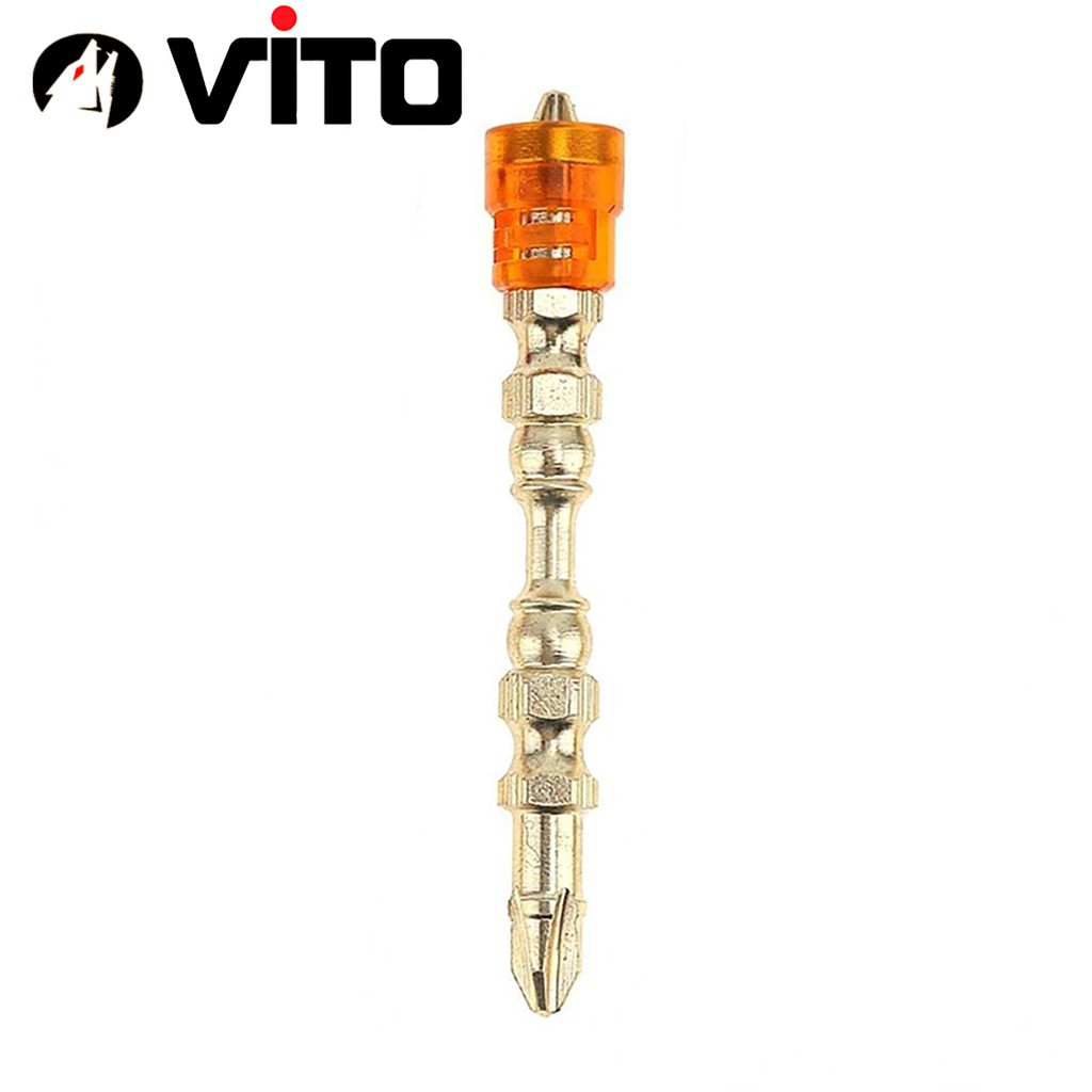 [01 Đầu] Mũi Vít 4 Cạnh Thép S2 Siêu Cứng Có Nam Châm Trợ Lực VITO