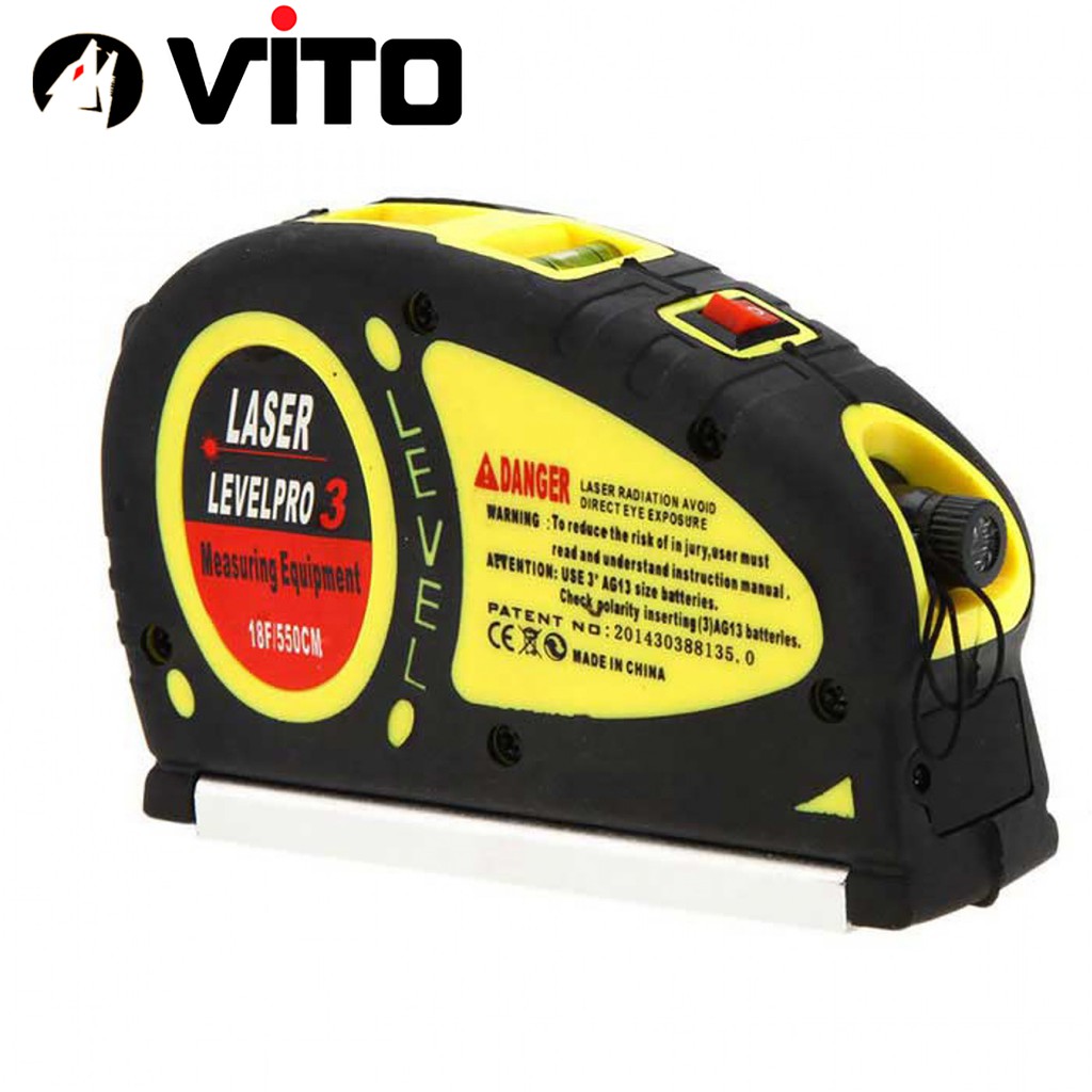 Thước Thủy Livo Laser Đa Năng VITO Cân Mực Laser Có Thước Rút 5.5M Bỏ Túi