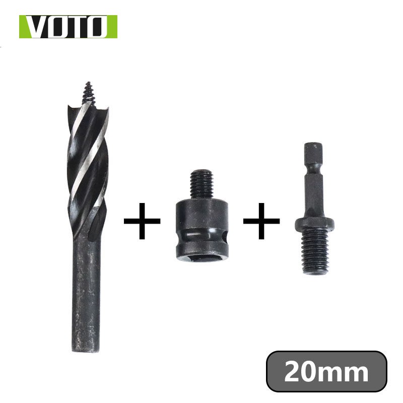 Bộ 3 Chi Tiết Khoan Gỗ Xoắn Ốc Auger 4 Lưỡi Cắt Sử Dụng Cho Máy Bắn Vít, Siết Bulong, Máy Khoan