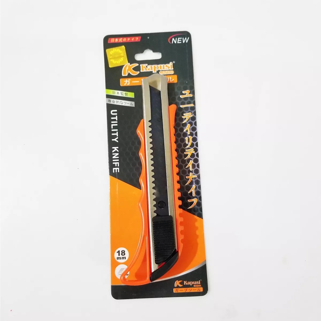 Dao Rọc Giấy KAPUSI 18mm Loại 1 Lưỡi/3 Lưỡi (Chọn Phân Loại)