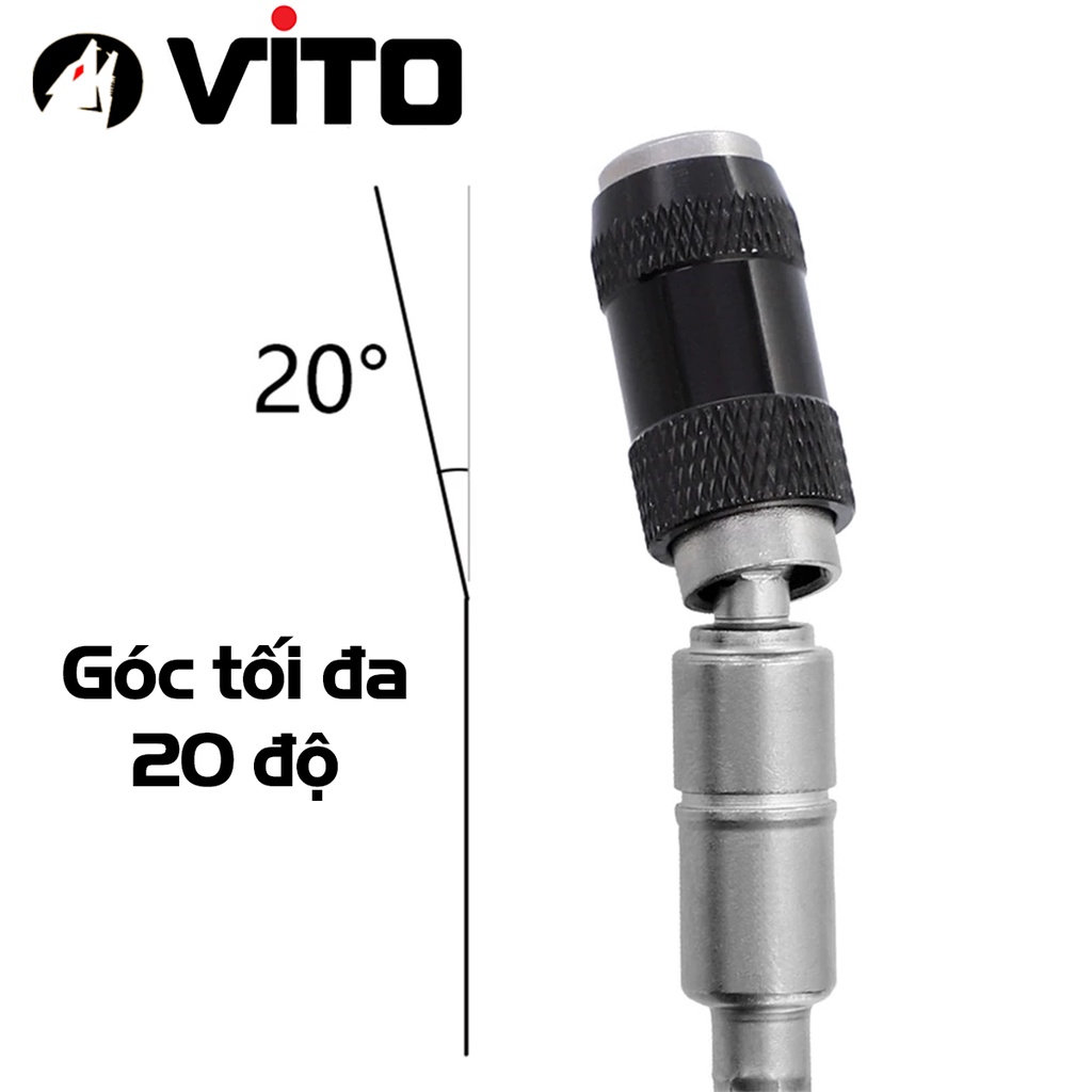 Đầu Lục Giác Chuyển Hướng Bắn Vít Góc 20 Độ Có Nam Châm Giữ VITO