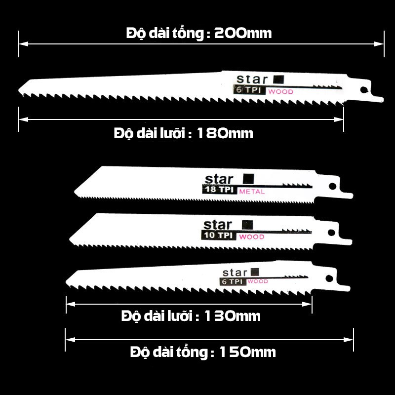 Bộ 10 Lưỡi Cưa Kiếm Đa Năng VITO Cưa Gỗ Và Kim Loại Mềm