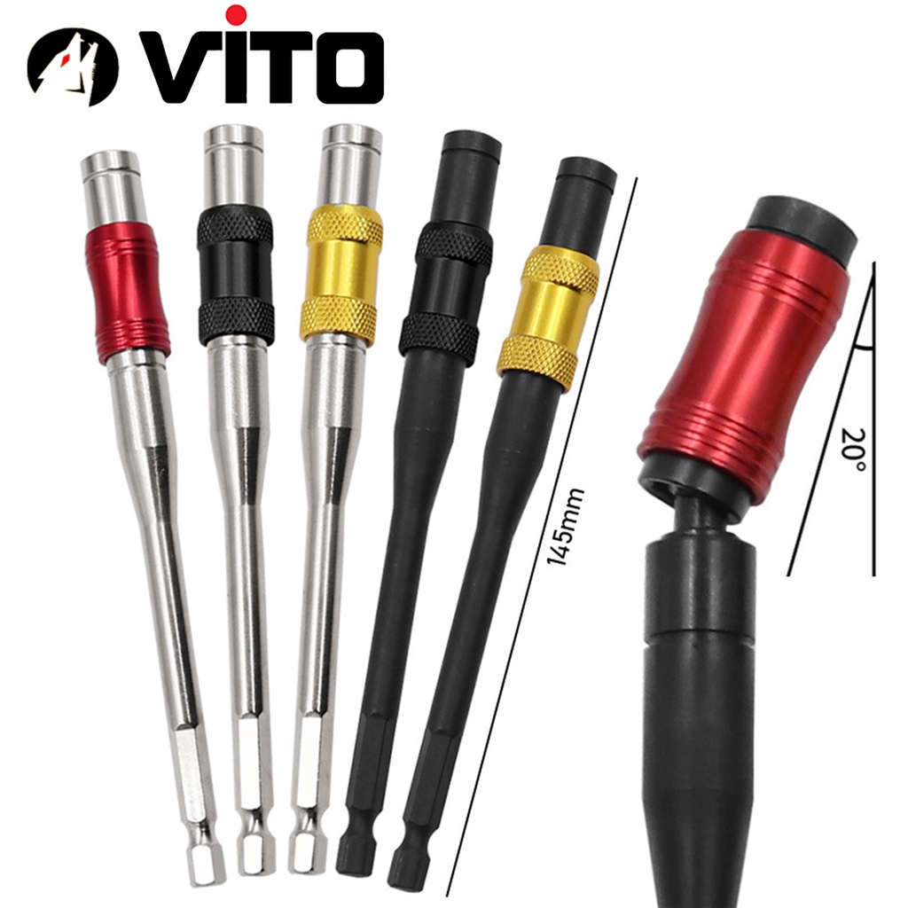 Đầu Lục Giác Dài 145mm Chuyển Hướng Bắn Vít Góc 20 Độ Có Nam Châm Giữ VITO