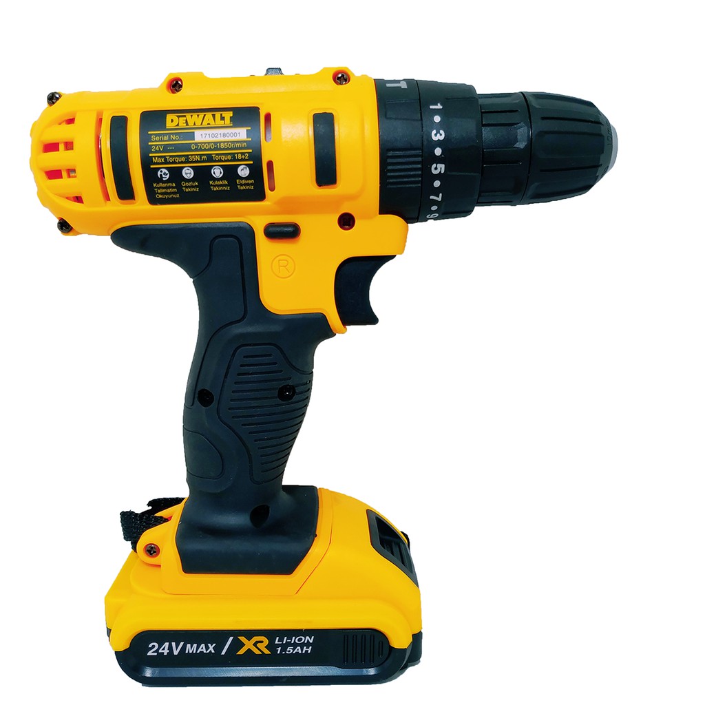 Máy Khoan Pin Vặn Vít DeWALT 21V Có Búa Hộp Nhựa (Pin Đủ 5 Cell)