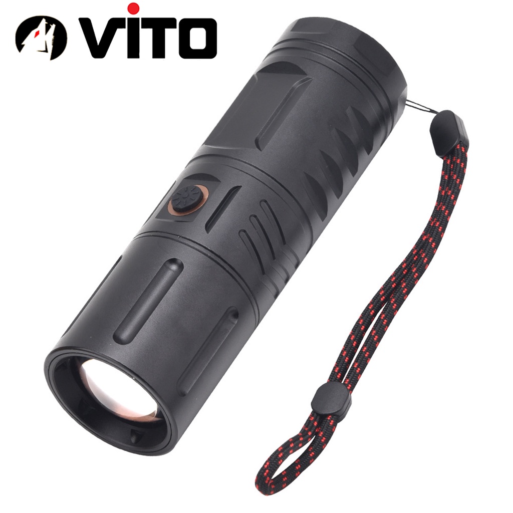 Đèn Pin Siêu Sáng LED T40 Tích Hợp 3 Pin 18650 4500mAh Có Cổng Sạc USB, Cổng Sạc Điện Thoại