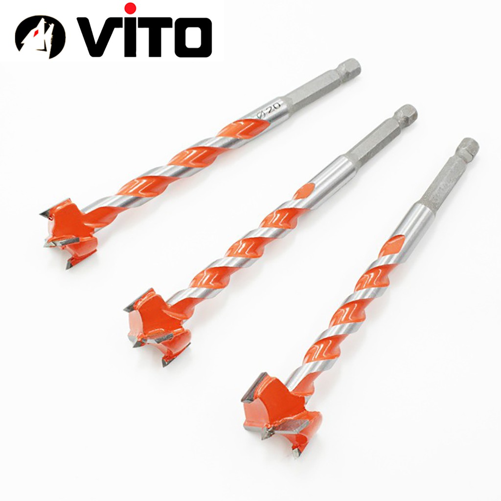 Mũi Khoan Khoét Lỗ Gỗ, Nhựa VITO Lưỡi Hợp Kim 16-25mm Chuôi Lục Giác