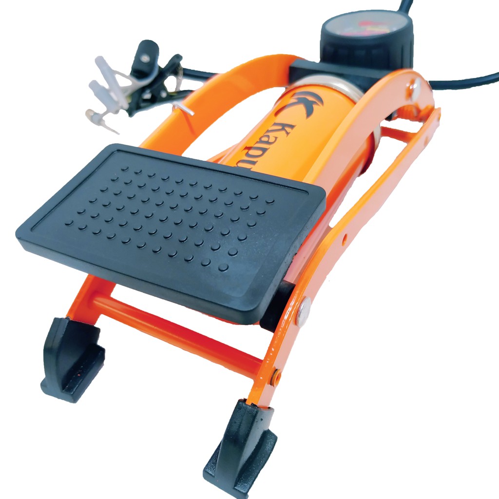 Bơm Xe Máy, Xe Đạp, Bể Bơi Đạp Chân 1 Ống KAPUSI Vỏ Kim Loại Chắc Chắn