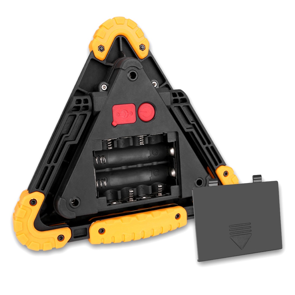 Đèn LED COB, Sạc 2 Chiều, Đèn Công Trình , 3xAA/2x18650 Có 36 Đèn Cảnh Báo Tam Giác