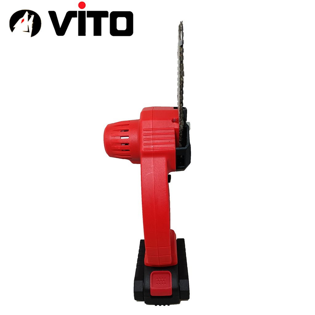 Máy Cưa Xích 21V 4 Inch Chạy Pin VITO Cưa Cây, Cắt Cành Động Cơ 550