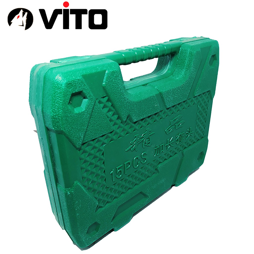 Hộp 15 Đầu Khẩu VITO 1/2 Dài 78mm Vặn Bulong , Đầu Bulong, Đầu Tiếp, Đầu Điếu Mạ Crôm