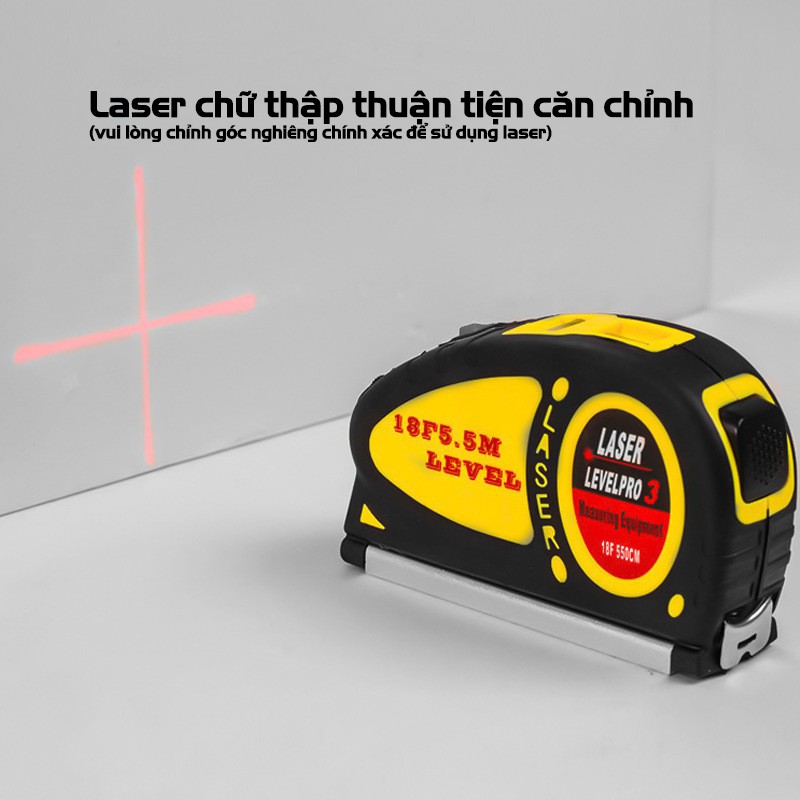 Thước Thủy Livo Laser Đa Năng VITO Cân Mực Laser Có Thước Rút 5.5M Bỏ Túi